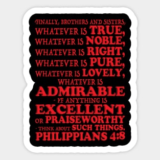 Philippians 4:8 Sticker